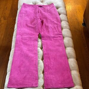 Hot pink suede pants